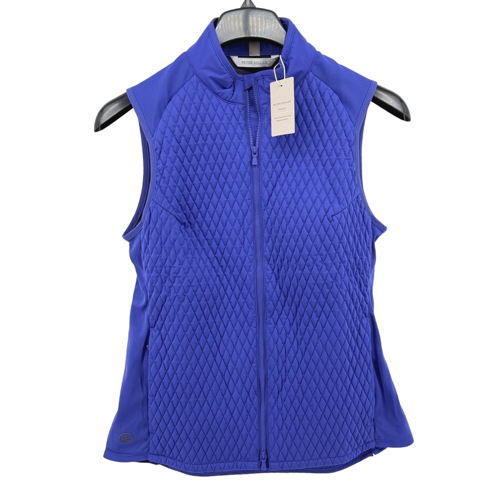 NEW Peter Millar Fuse Vest Womens Medium Blue Quilted Windproof Water Resistant
